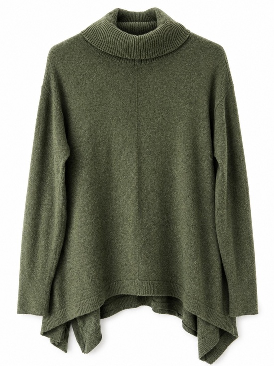 Mossimo Supply Co. Sweaters - Mossimo Supply Co Olive Green Turtleneck Oversized High Low Sweater Small